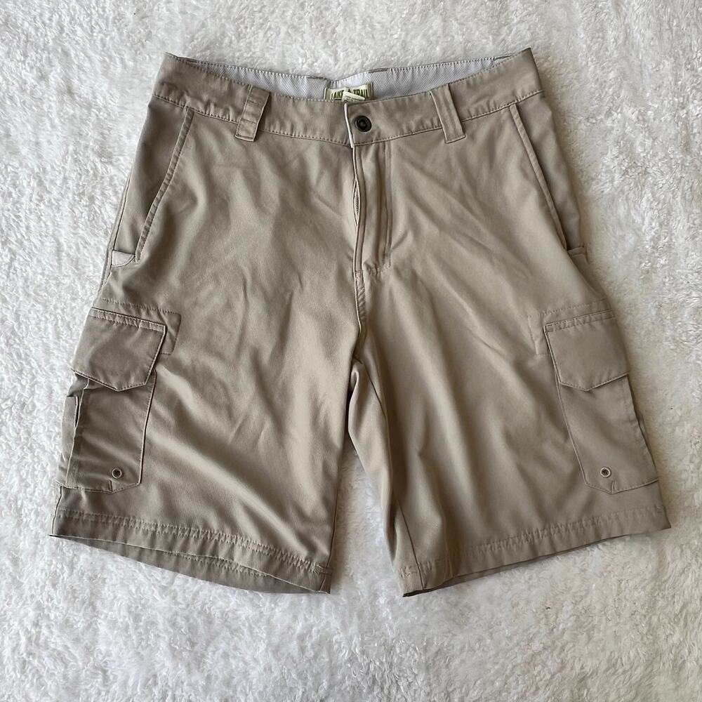 Lake & Trail Cargo Shorts Hiking Casual Outdoor Pockets Stretch Tan Mens Size 32